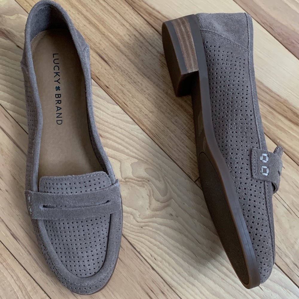 LUCKY BRAND Loafer Soft Perforated Leather Suede